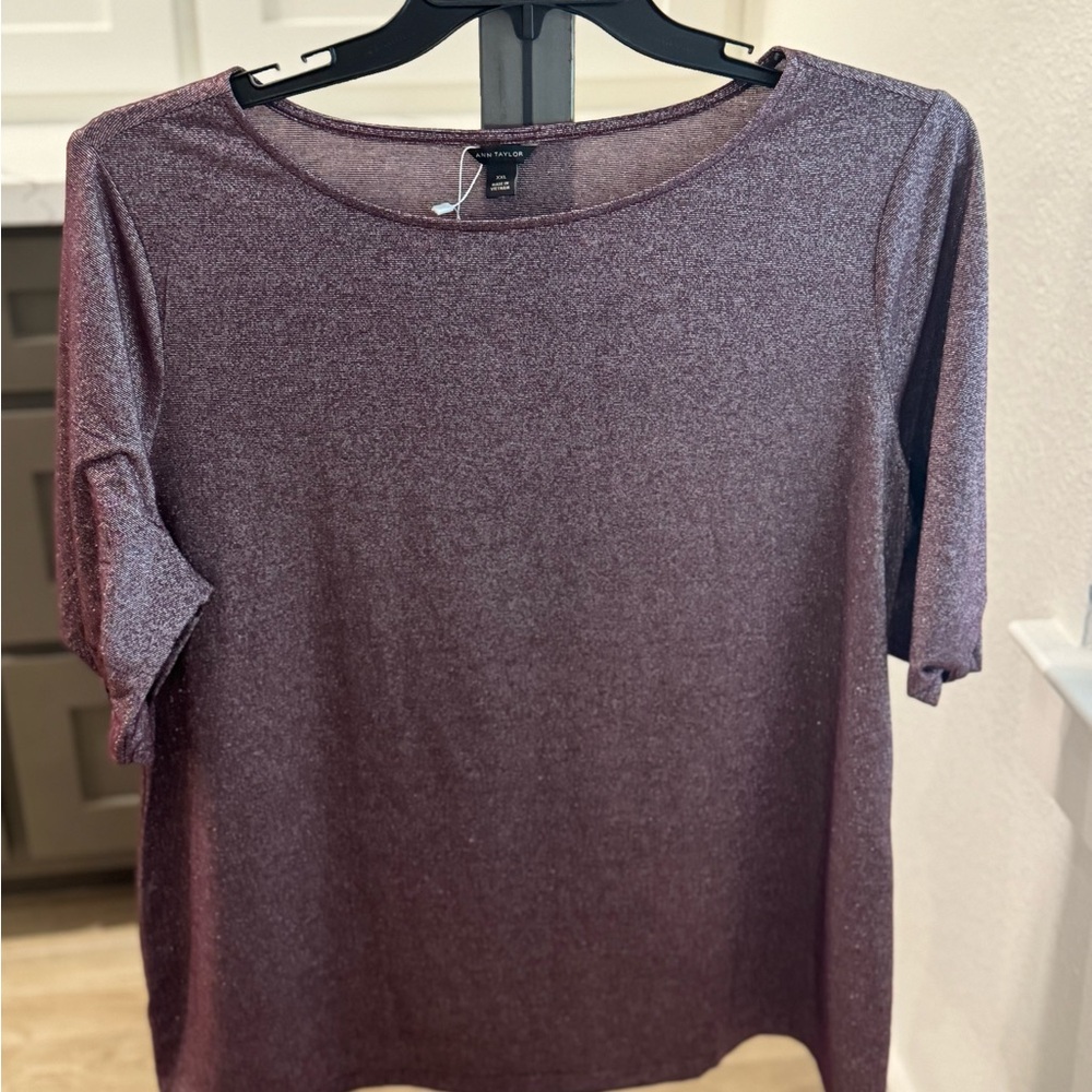 Ann Taylor Women’s Flowing Shimmery Mauve Blouse 3/4 legnth Sleeve Size XXL NWT